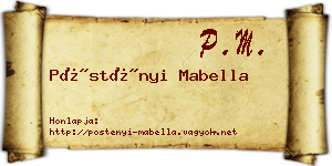 Pöstényi Mabella névjegykártya